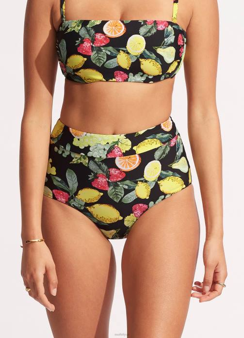 Lemoncello High Waisted Pant Black Seafolly Women Swimwear JRJZ633