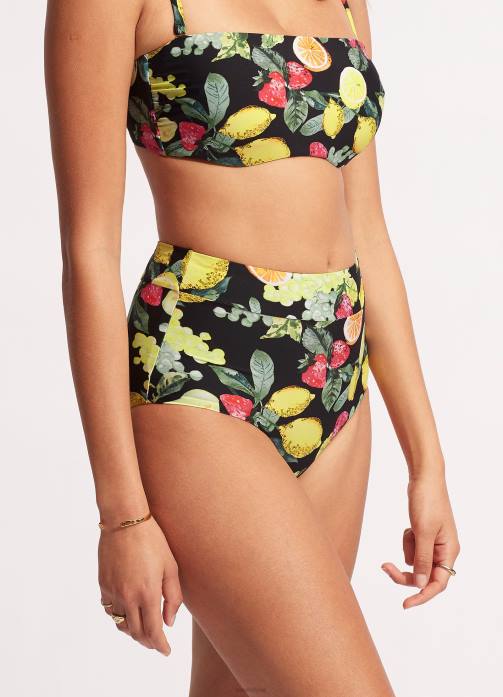Lemoncello High Waisted Pant Black Seafolly Women Swimwear JRJZ633
