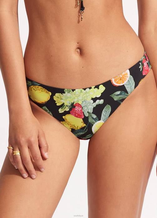 Lemoncello Hipster Pant Black Seafolly Women Swimwear JRJZ628