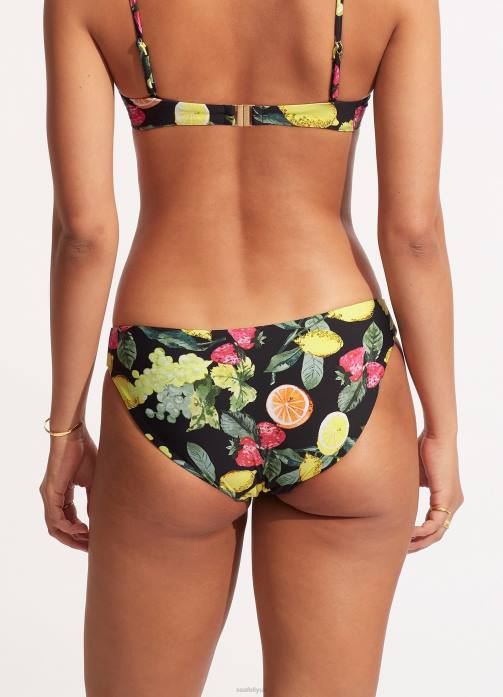 Lemoncello Hipster Pant Black Seafolly Women Swimwear JRJZ628
