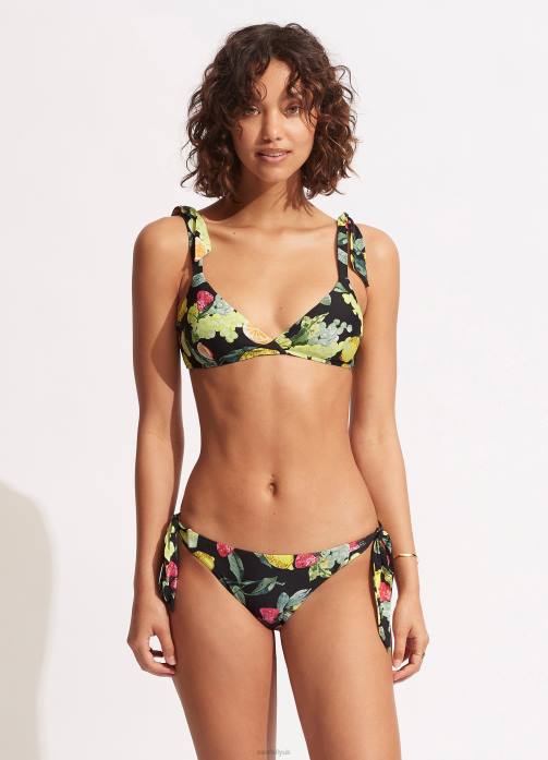 Lemoncello Tie-Side Pant Black Seafolly Women Swimwear JRJZ582