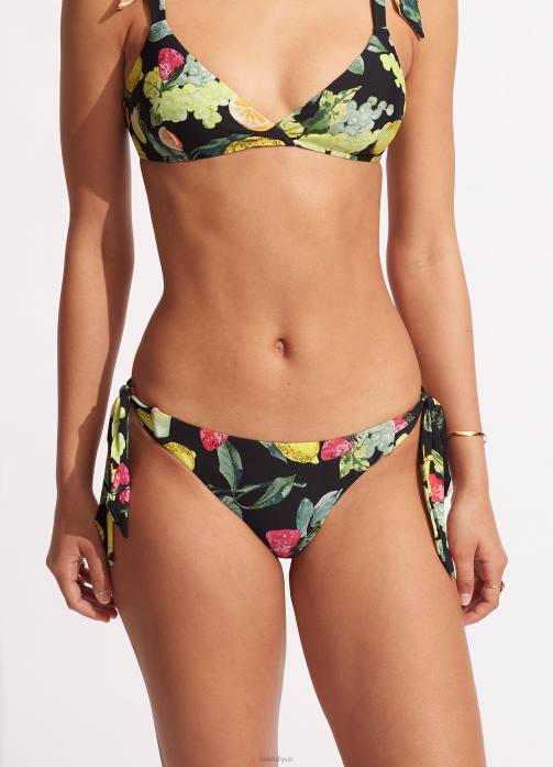 Lemoncello Tie-Side Pant Black Seafolly Women Swimwear JRJZ582