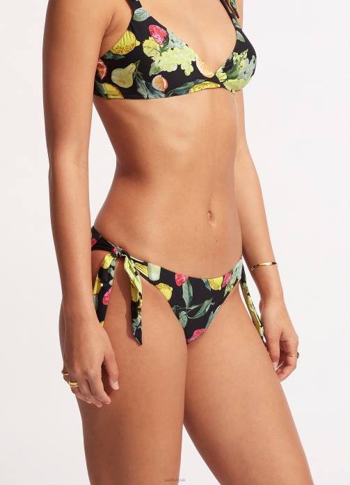 Lemoncello Tie-Side Pant Black Seafolly Women Swimwear JRJZ582