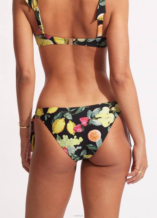 Lemoncello Tie-Side Pant Black Seafolly Women Swimwear JRJZ582