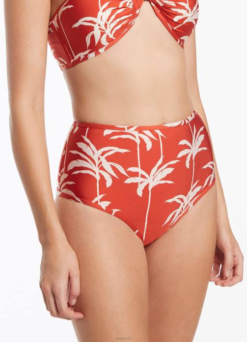 Palme High Waist Pant Cherry Seafolly Women Swimwear JRJZ557