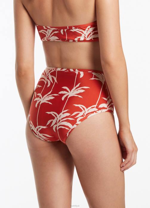 Palme High Waist Pant Cherry Seafolly Women Swimwear JRJZ557