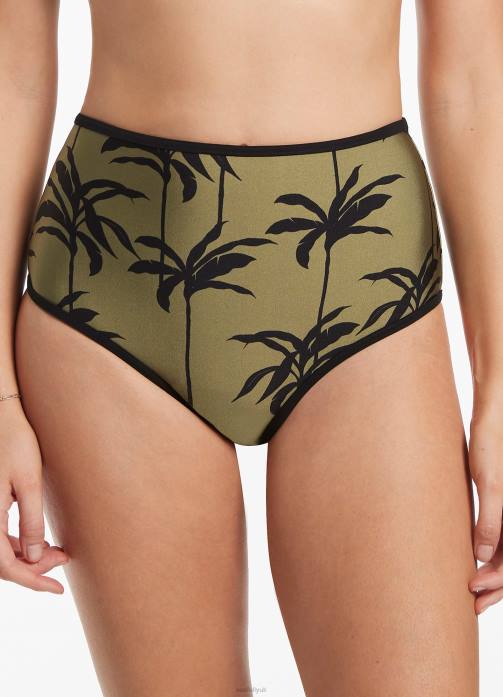 Palme High Waist Pant Olive Seafolly Women Swimwear JRJZ386