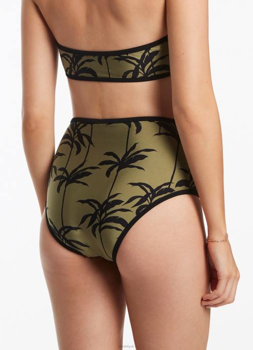 Palme High Waist Pant Olive Seafolly Women Swimwear JRJZ386