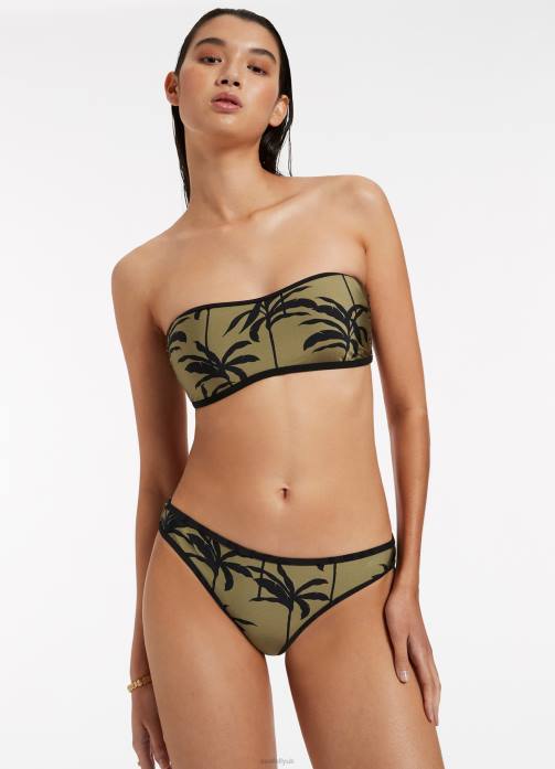 Palme Trim Hipster Pant Olive Seafolly Women Swimwear JRJZ433