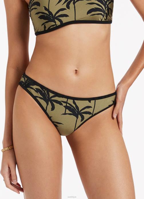 Palme Trim Hipster Pant Olive Seafolly Women Swimwear JRJZ433