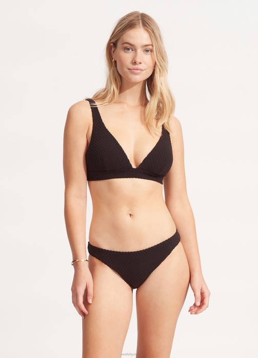 Riviera Hipster Pant Black Seafolly Women Swimwear JRJZ619