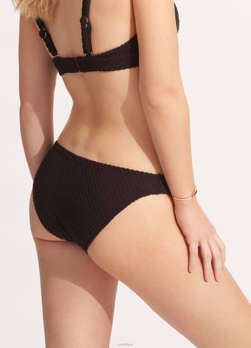 Riviera Hipster Pant Black Seafolly Women Swimwear JRJZ619