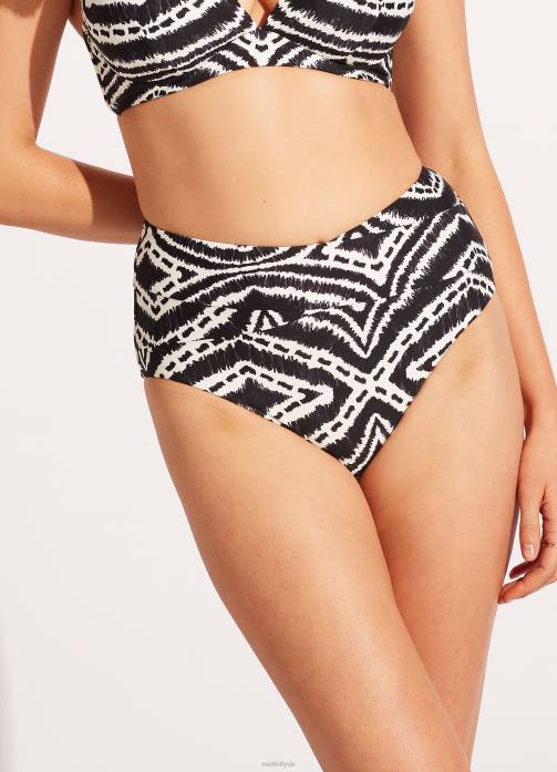 Zanzibar High Waisted Pant Black Seafolly Women Swimwear JRJZ549