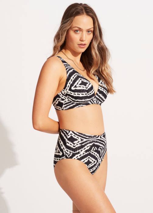Zanzibar High Waisted Pant Black Seafolly Women Swimwear JRJZ549