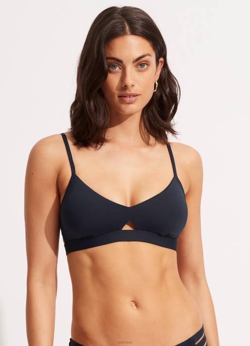 Collective Hybrid Bralette True Navy Seafolly Women Swimwear JRJZ215