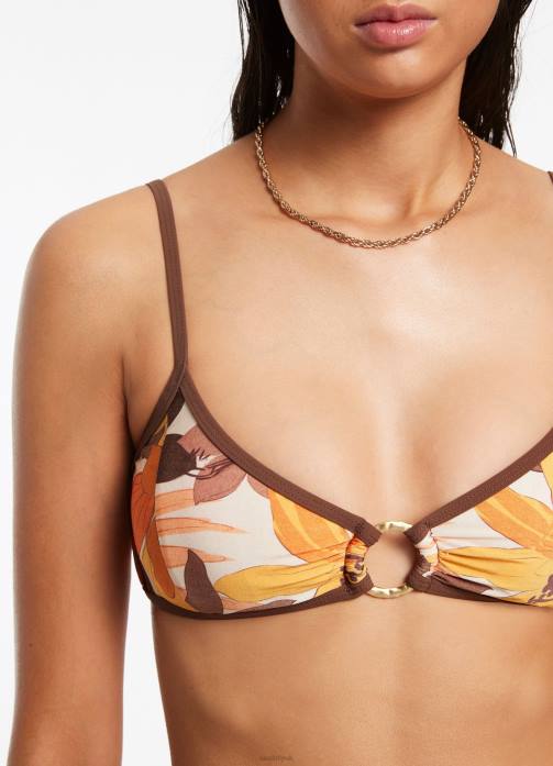 Floreale Trim Bralette Latte Seafolly Women Swimwear JRJZ415