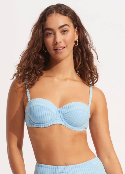 Havana Bustier Bra Powder Blue Seafolly Women Swimwear JRJZ569
