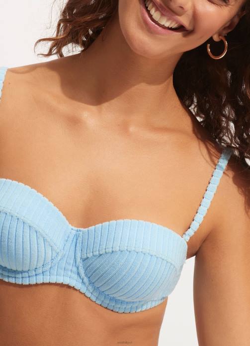 Havana Bustier Bra Powder Blue Seafolly Women Swimwear JRJZ569