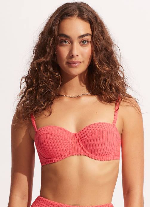 Havana Bustier Bra Sun Kissed Coral Seafolly Women Swimwear JRJZ500