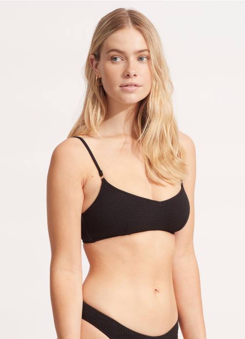 Sea Dive Bralette Black Seafolly Women Swimwear JRJZ295