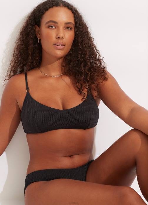 Sea Dive Bralette Black Seafolly Women Swimwear JRJZ295