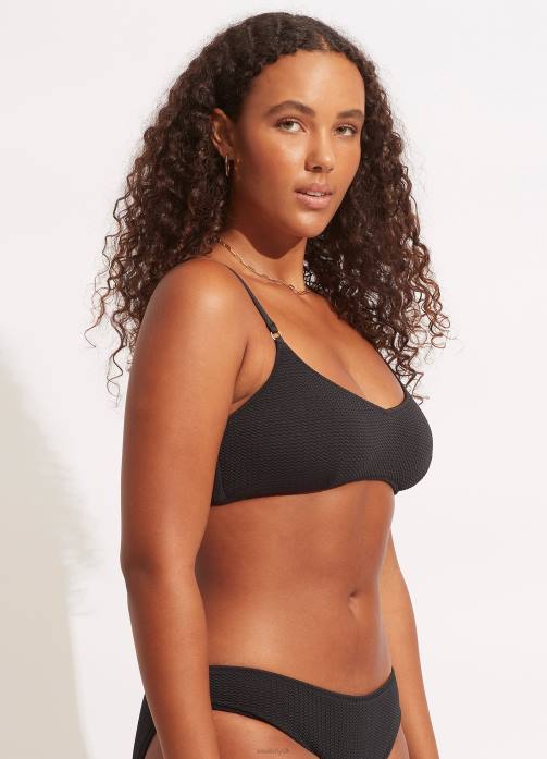 Sea Dive Bralette Black Seafolly Women Swimwear JRJZ295