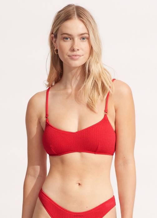 Sea Dive Bralette Chilli Red Seafolly Women Swimwear JRJZ385