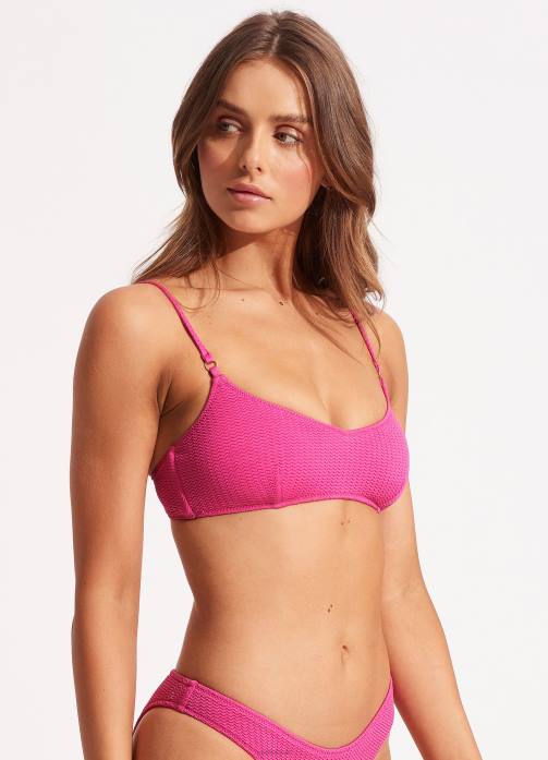 Sea Dive Bralette Fuchsia Rose Seafolly Women Swimwear JRJZ317
