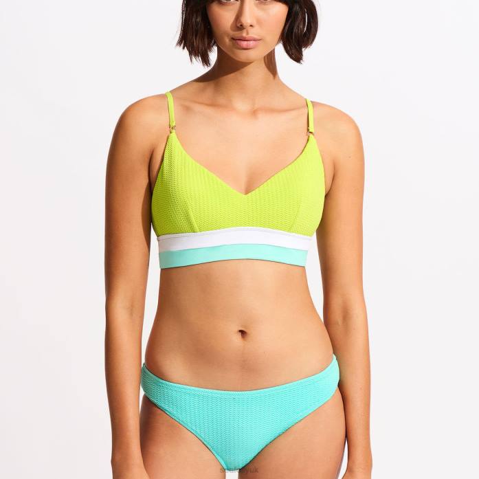 Slice Of Splice Bralette Lime Burst Seafolly Women Swimwear JRJZ432