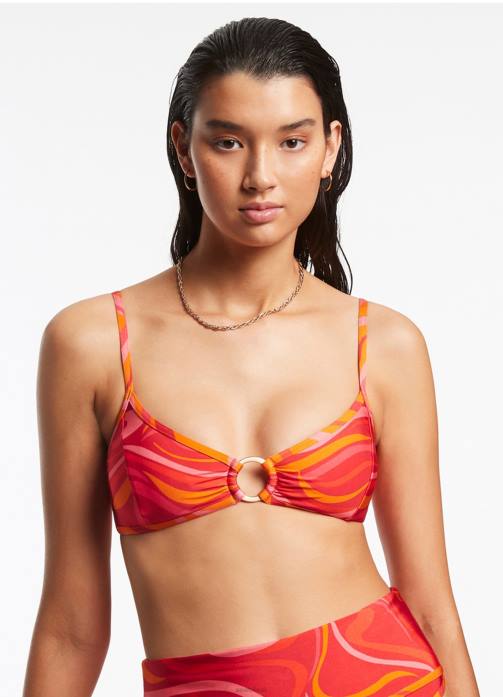 Vortici Trim Bralette Cherry Seafolly Women Swimwear JRJZ558