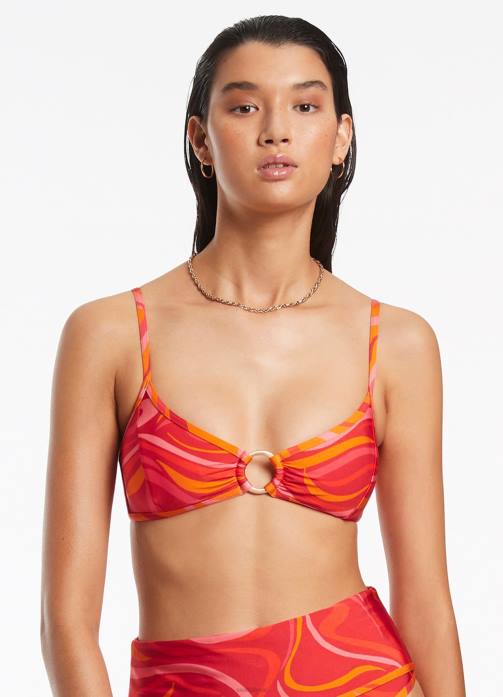 Vortici Trim Bralette Cherry Seafolly Women Swimwear JRJZ558