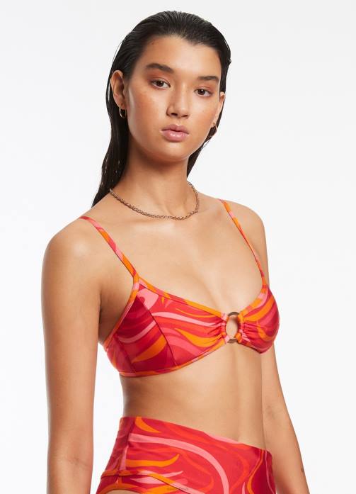 Vortici Trim Bralette Cherry Seafolly Women Swimwear JRJZ558