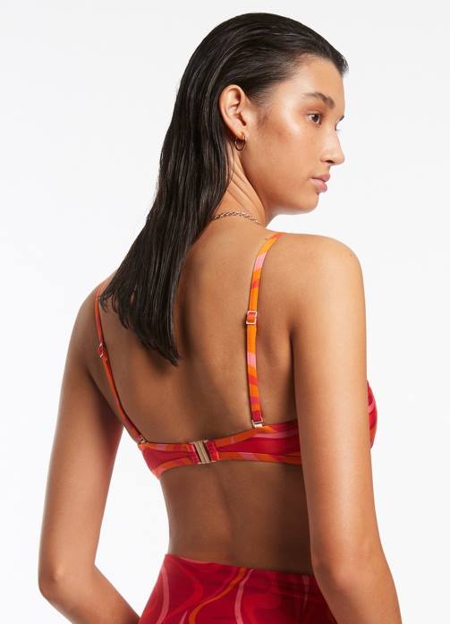 Vortici Trim Bralette Cherry Seafolly Women Swimwear JRJZ558