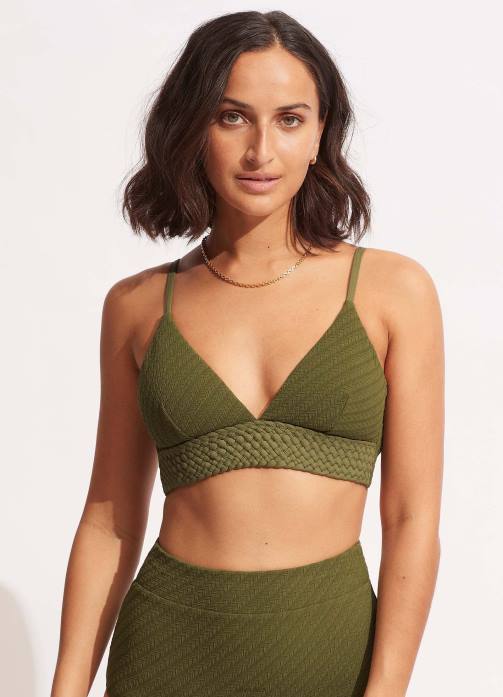 Willow Banded Bralette Avocado Seafolly Women Swimwear JRJZ220