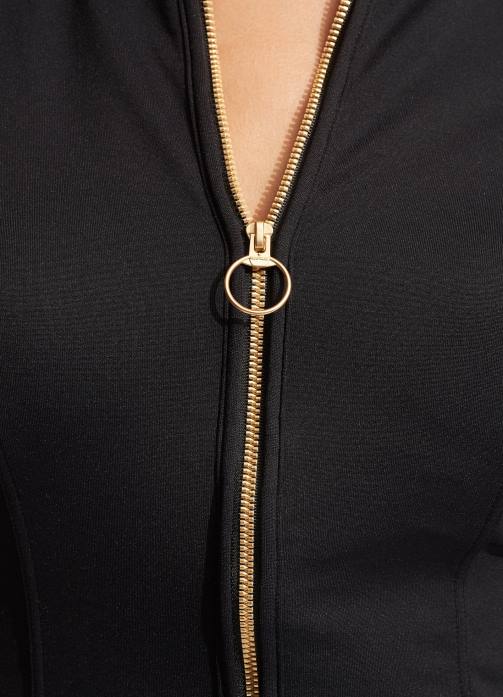 Collective Long Sleeve Sunvest Black Seafolly Women Swimwear JRJZ198