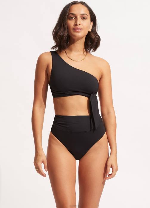 Collective High Cut Rio Black Seafolly Women Swimwear JRJZ206