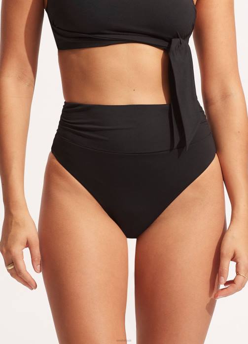 Collective High Cut Rio Black Seafolly Women Swimwear JRJZ206