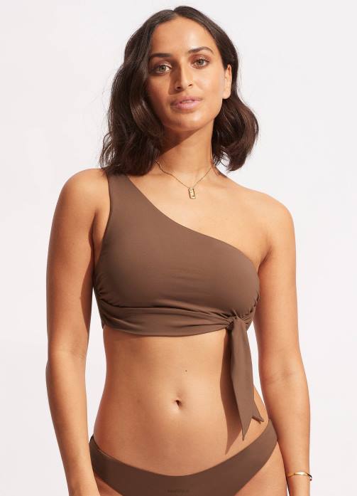 Collective One Shoulder Top Tiramisu Seafolly Women Swimwear JRJZ580
