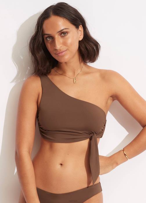 Collective One Shoulder Top Tiramisu Seafolly Women Swimwear JRJZ580