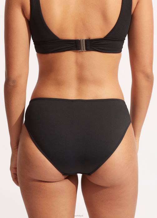 Collective Twist Band Hipster Black Seafolly Women Swimwear JRJZ191
