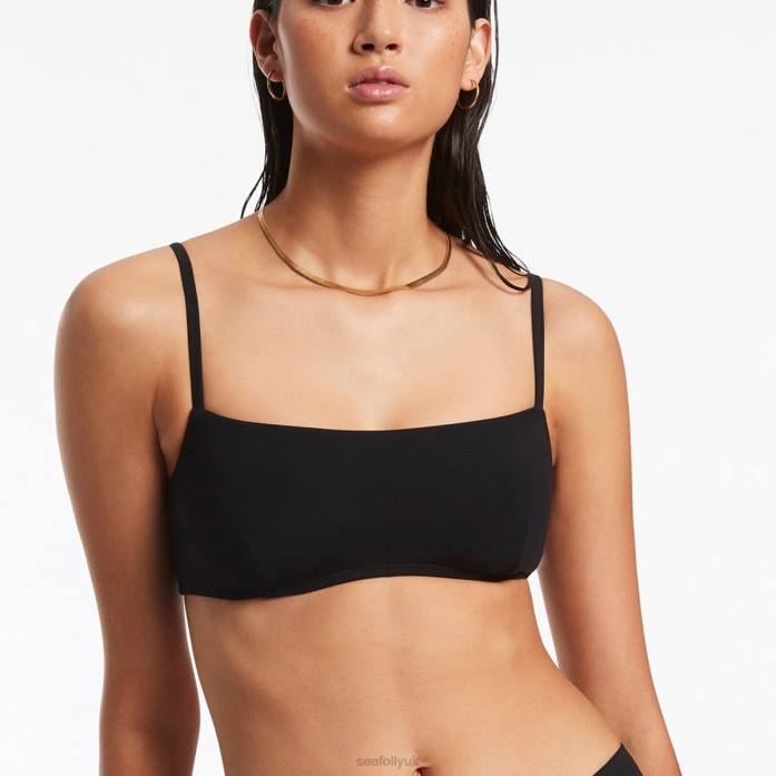 JetsetPull On Tank Top Black Seafolly Women Swimwear JRJZ298
