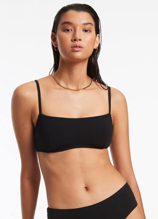 JetsetPull On Tank Top Black Seafolly Women Swimwear JRJZ298