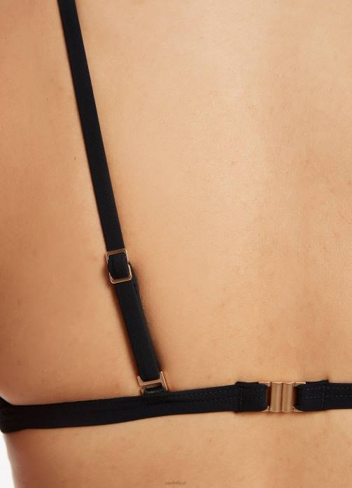 Jetset Tri Top Black Seafolly Women Swimwear JRJZ293