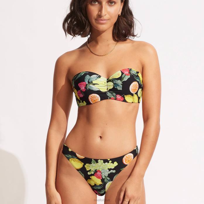 Lemoncello High Cut Rio Black Seafolly Women Swimwear JRJZ584