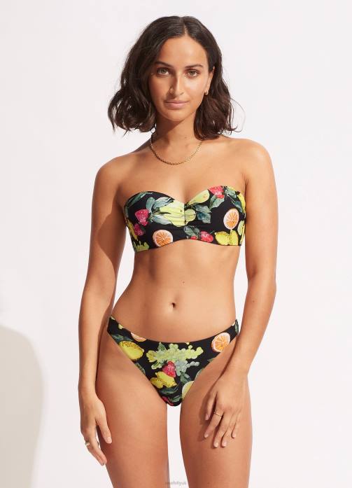 Lemoncello High Cut Rio Black Seafolly Women Swimwear JRJZ584