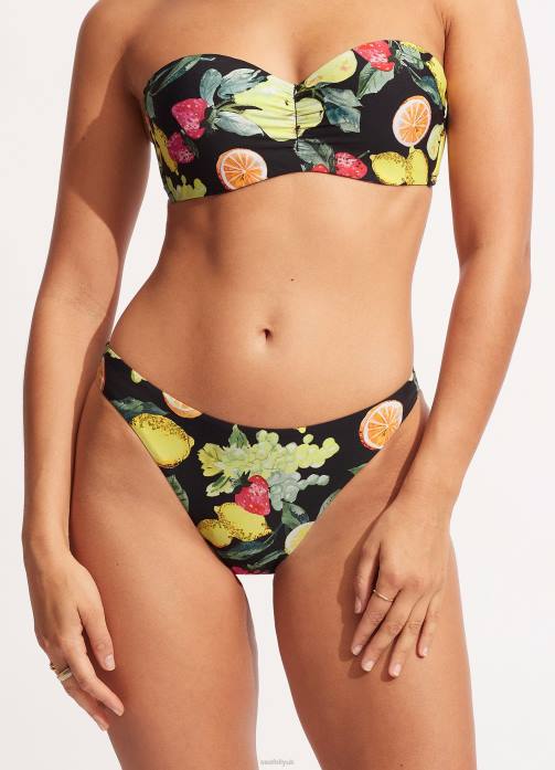 Lemoncello High Cut Rio Black Seafolly Women Swimwear JRJZ584