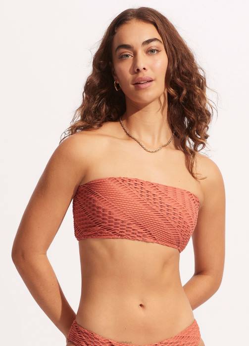 Marrakesh Tube Top Cinnamon Seafolly Women Swimwear JRJZ390