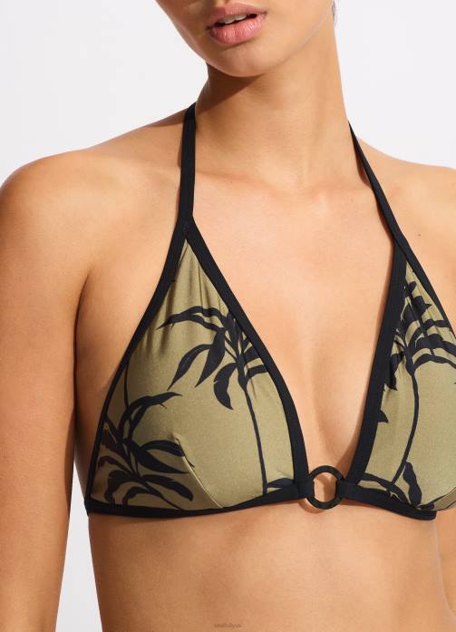 Palme Halter Top Olive Seafolly Women Swimwear JRJZ483