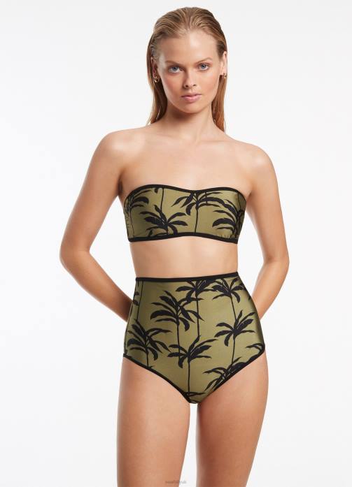 Palme Minimal Bandeau Top Olive Seafolly Women Swimwear JRJZ485