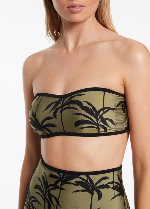 Palme Minimal Bandeau Top Olive Seafolly Women Swimwear JRJZ485